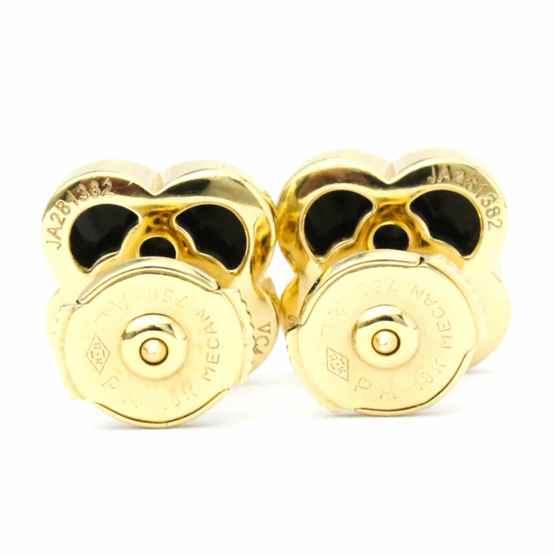 【日本直送】Van Cleef & Arpels Pure Alhambra 耳環 瑪瑙金 (18K) 耳環 黑色、金色-4