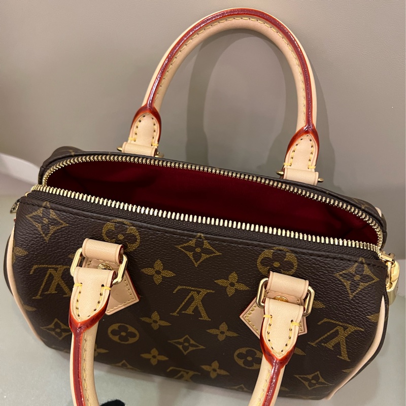 客訂 LV speedy 20 粉橘背帶-8