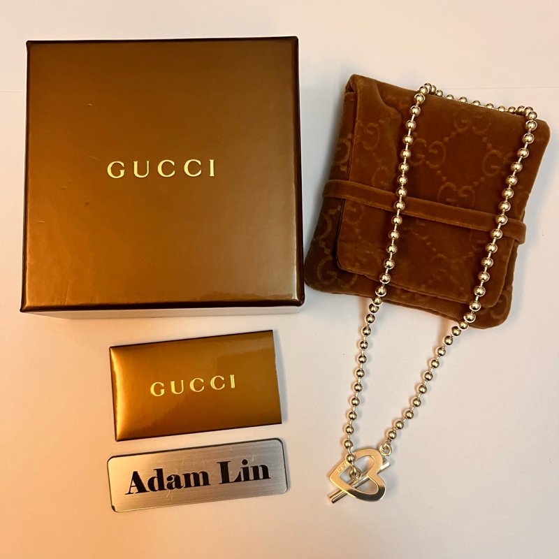 Gucci 純銀愛心項鍊-1