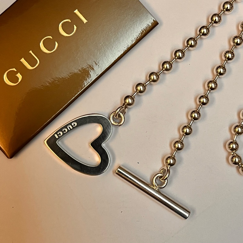 Gucci 純銀愛心項鍊-6
