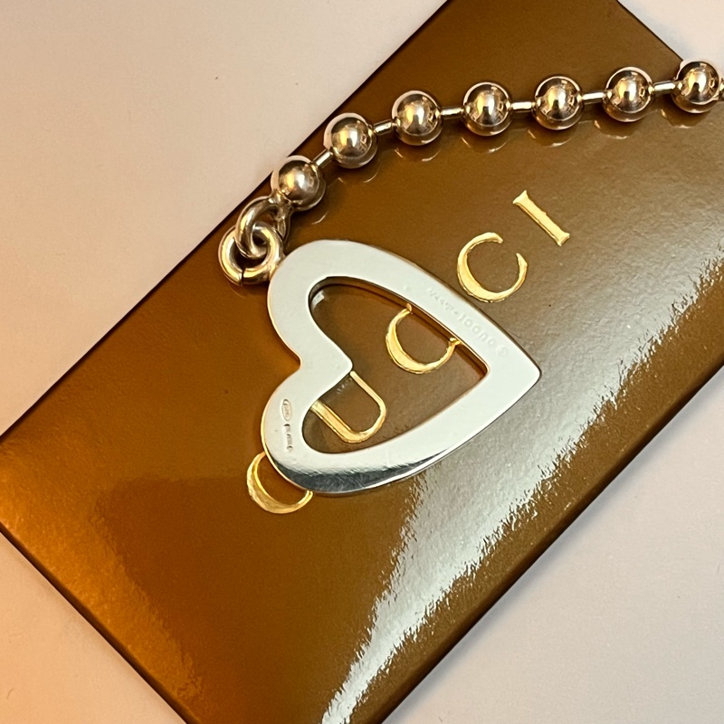 Gucci 純銀愛心項鍊-8