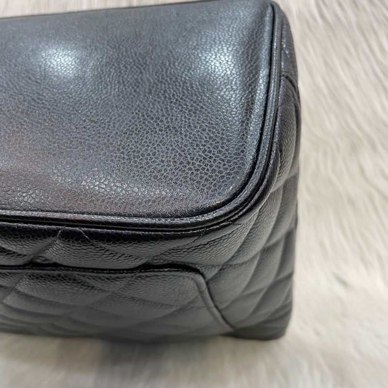 Chanel 黑荔枝皮1804金幣希爾頓手提包-7