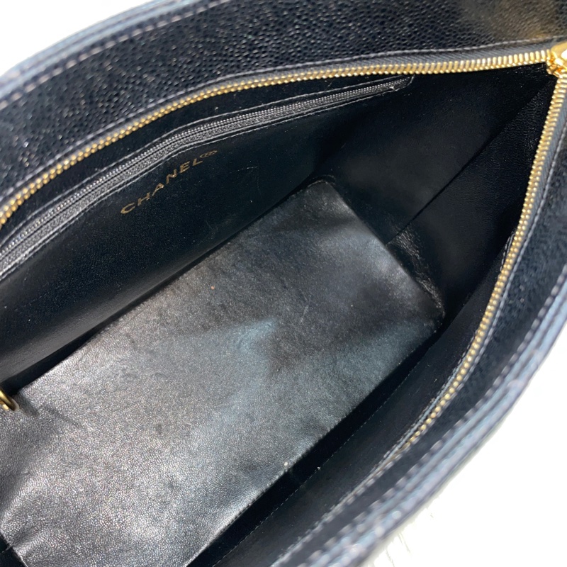 Chanel 黑荔枝皮1804金幣希爾頓手提包-14