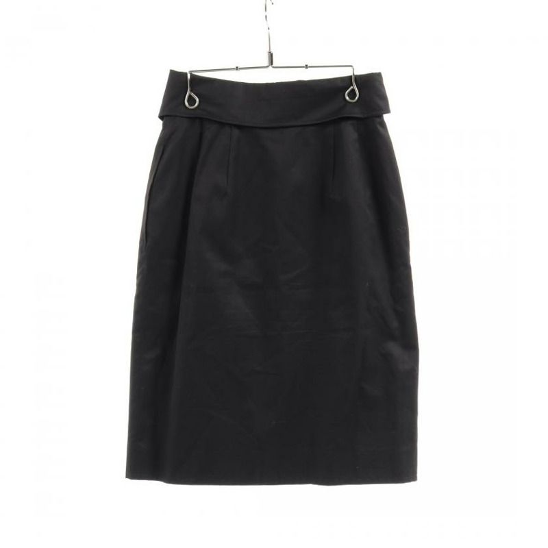 【日本直送】 Pre-owned Christian Dior wrap skirt front button black-1