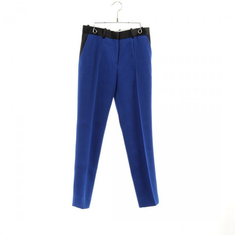 【日本直送】 Pre-owned CELINE slacks trousers wool blue black silk trim