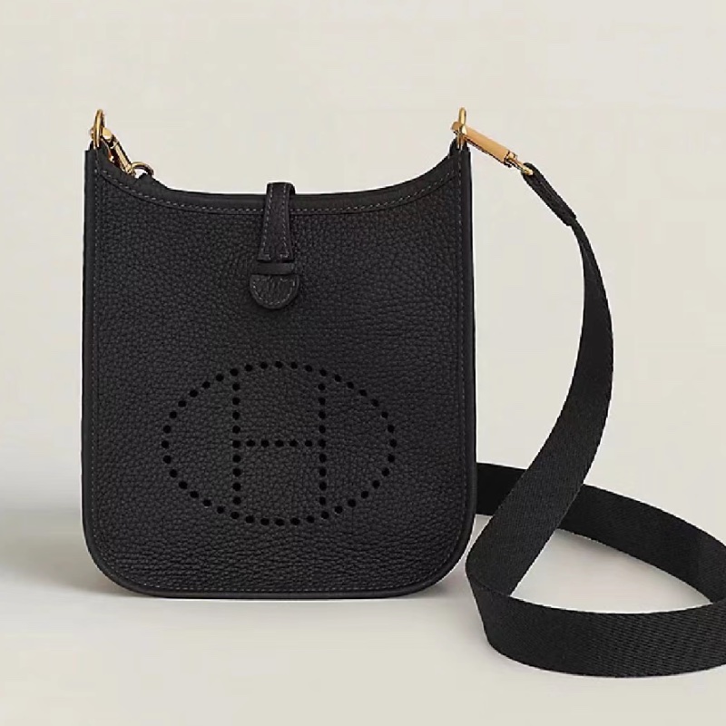 暫售 台灣現貨 Hermes 三大金剛 Mini Evelyne 黑色金釦 裸包一個-0