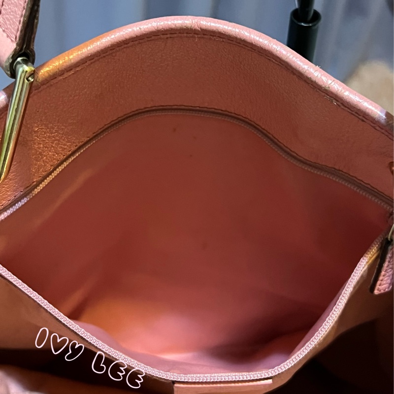 GUCCI 120836 雙G緹花圓扣牛奶購物包.粉紅色 通勤包 實用二手精品 特惠款-5