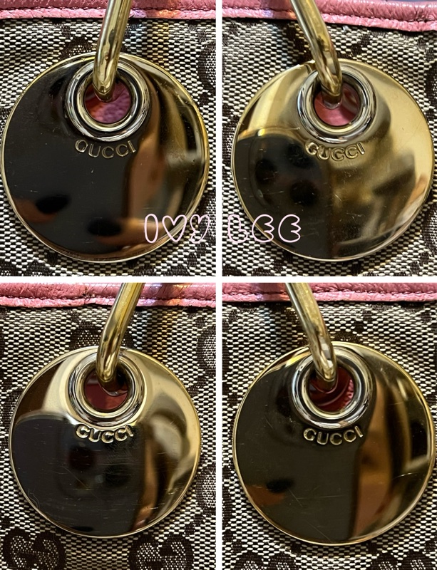 GUCCI 120836 雙G緹花圓扣牛奶購物包.粉紅色 通勤包 實用二手精品 特惠款-13