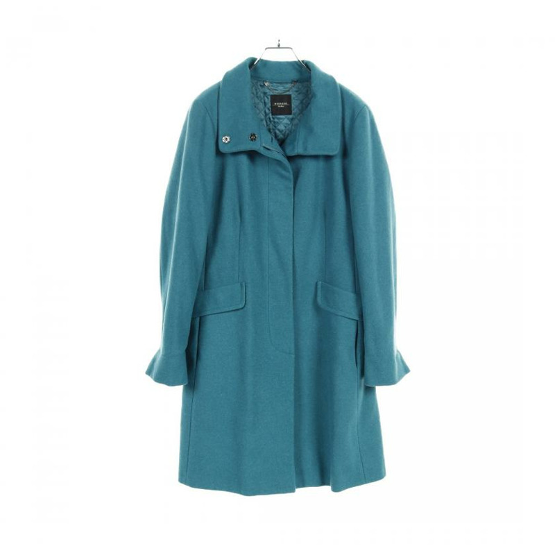 【日本直送】 convertible collar coat wool Blue green-0