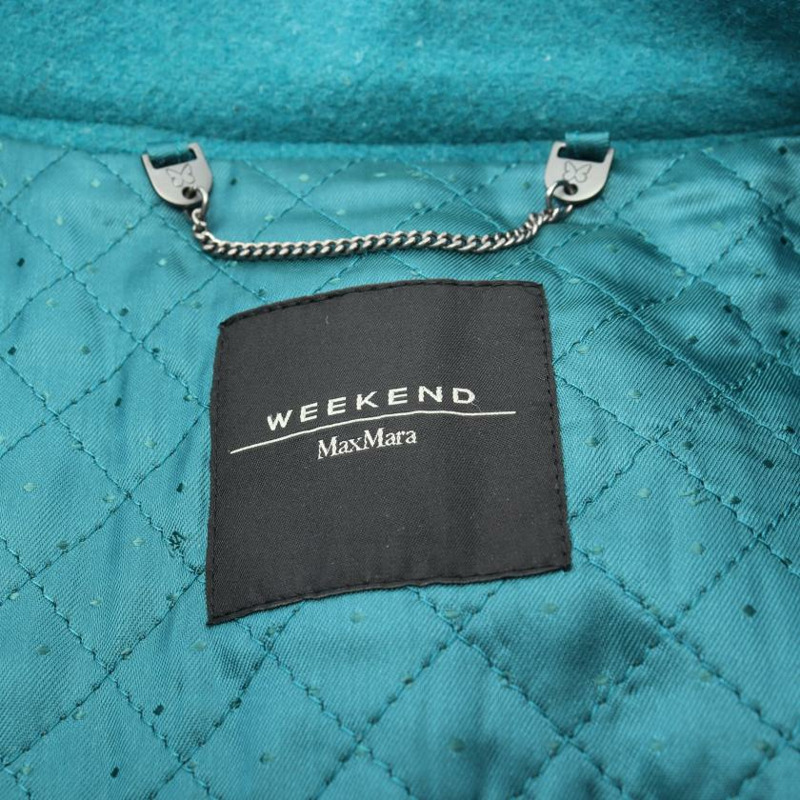 【日本直送】 convertible collar coat wool Blue green-2