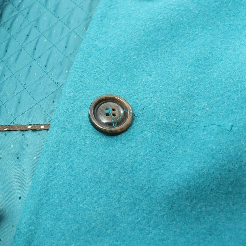 【日本直送】 convertible collar coat wool Blue green-5