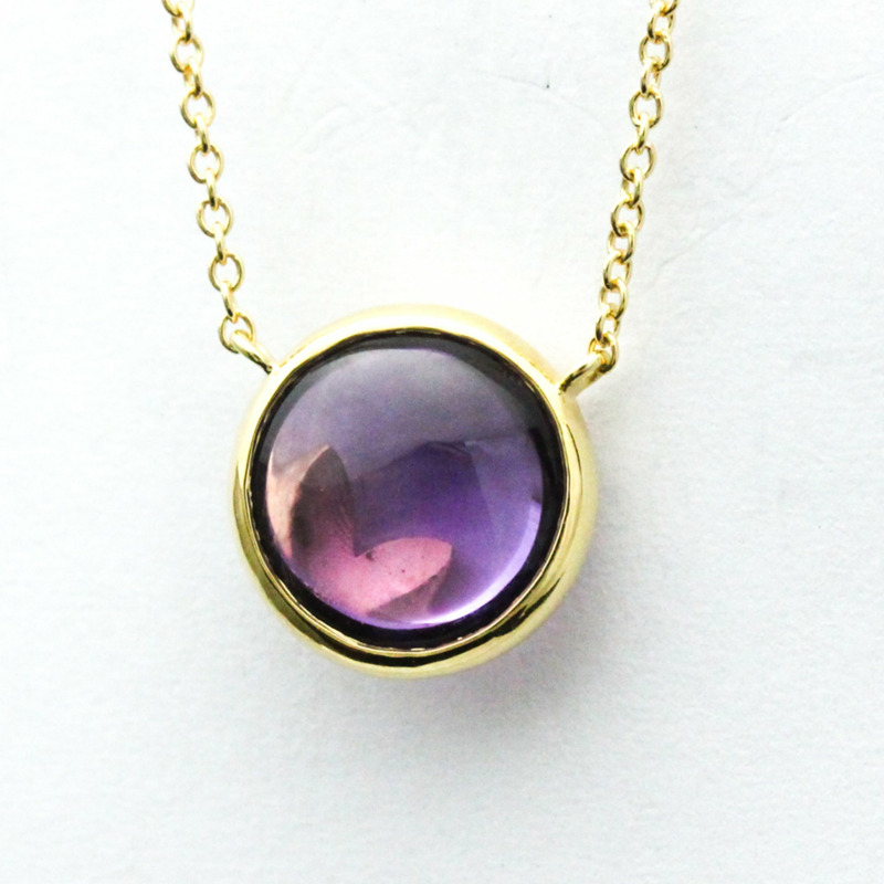 【日本直送】蒂芬妮橄欖葉紫水晶項鍊黃金（18K）紫水晶男士、女士時尚吊墜項鍊（金色）-4