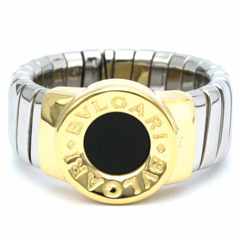 【日本直送】Bvlgari Bulgari 寶格麗 瑪瑙戒指 不鏽鋼、黃金 (18K) 時尚瑪瑙戒指 金色、銀色-0