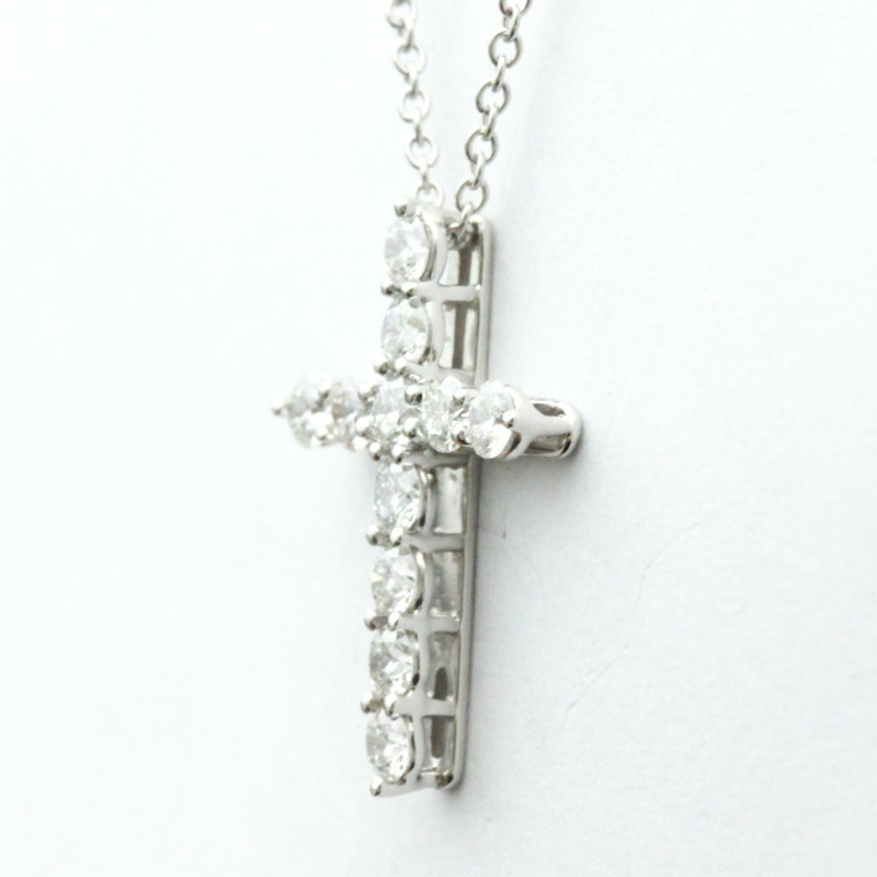 【日本直送】蒂芬妮小十字鑽石項鍊白金鑽石女式、男士時尚吊墜項鍊(銀色)-1