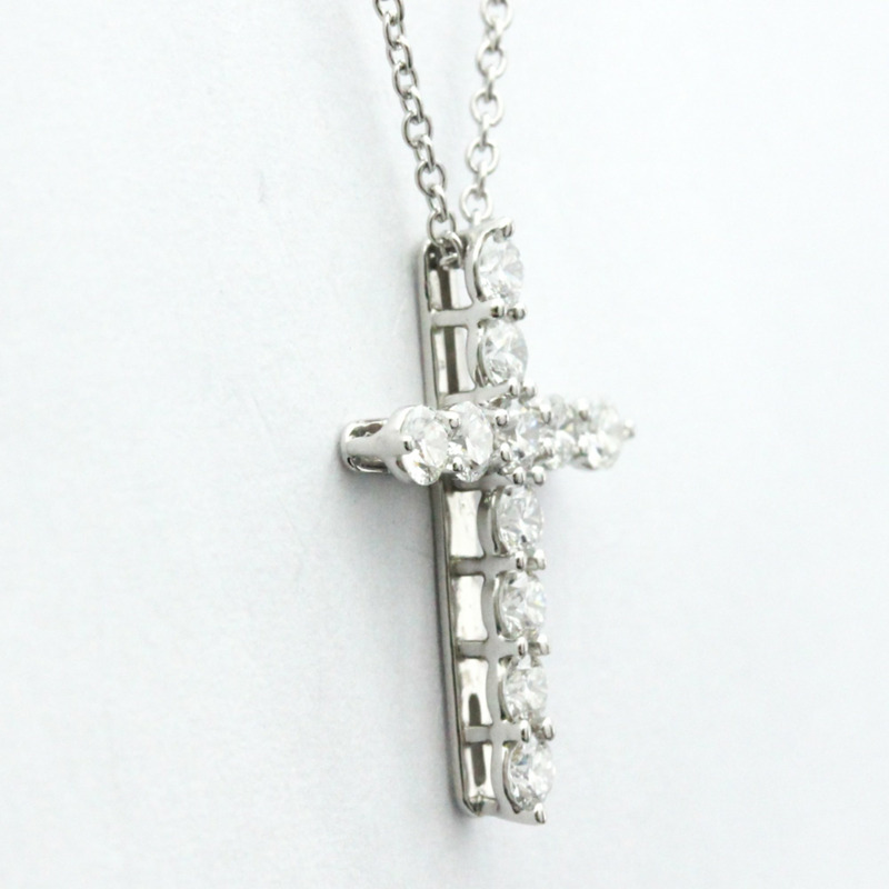 【日本直送】蒂芬妮小十字鑽石項鍊白金鑽石女式、男士時尚吊墜項鍊(銀色)-2