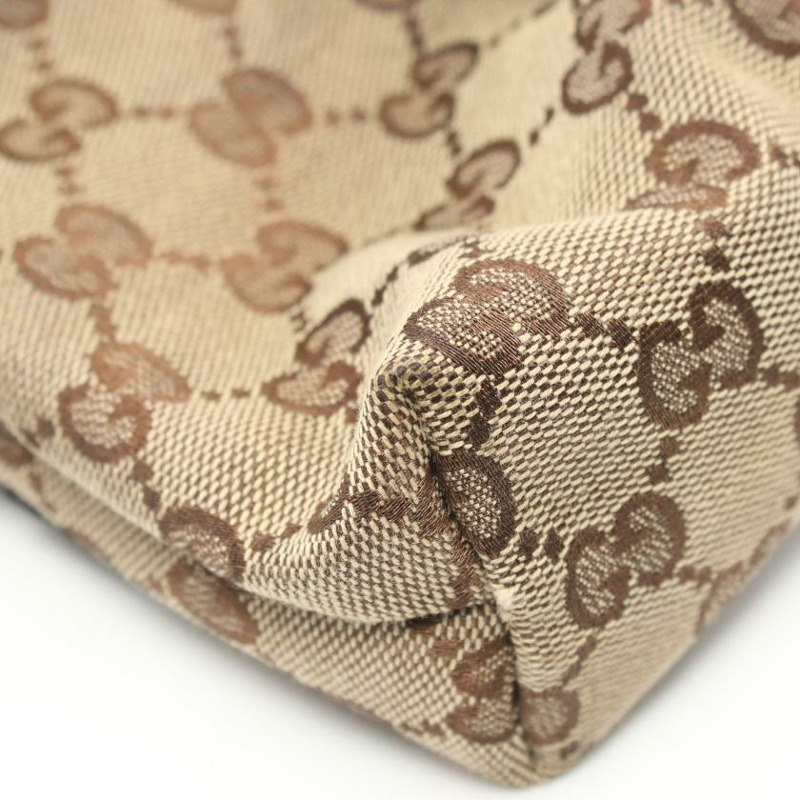 【日本直送】 GG帆布 隨身包 腰包 帆布 皮革 淺褐色 深棕色-4