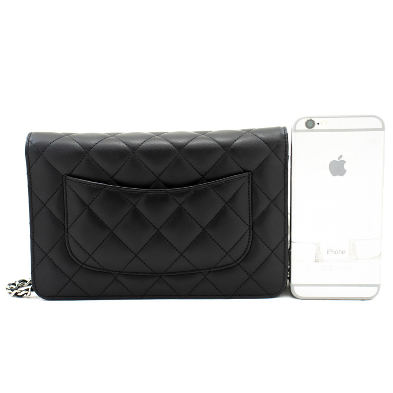 【日本直送】CHANEL 黑色經典鏈條錢包 WOC 小羊皮肩包-1