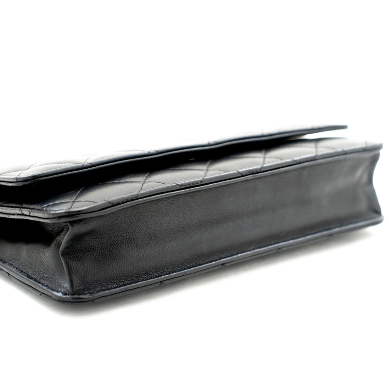 【日本直送】CHANEL 黑色經典鏈條錢包 WOC 小羊皮肩包-2