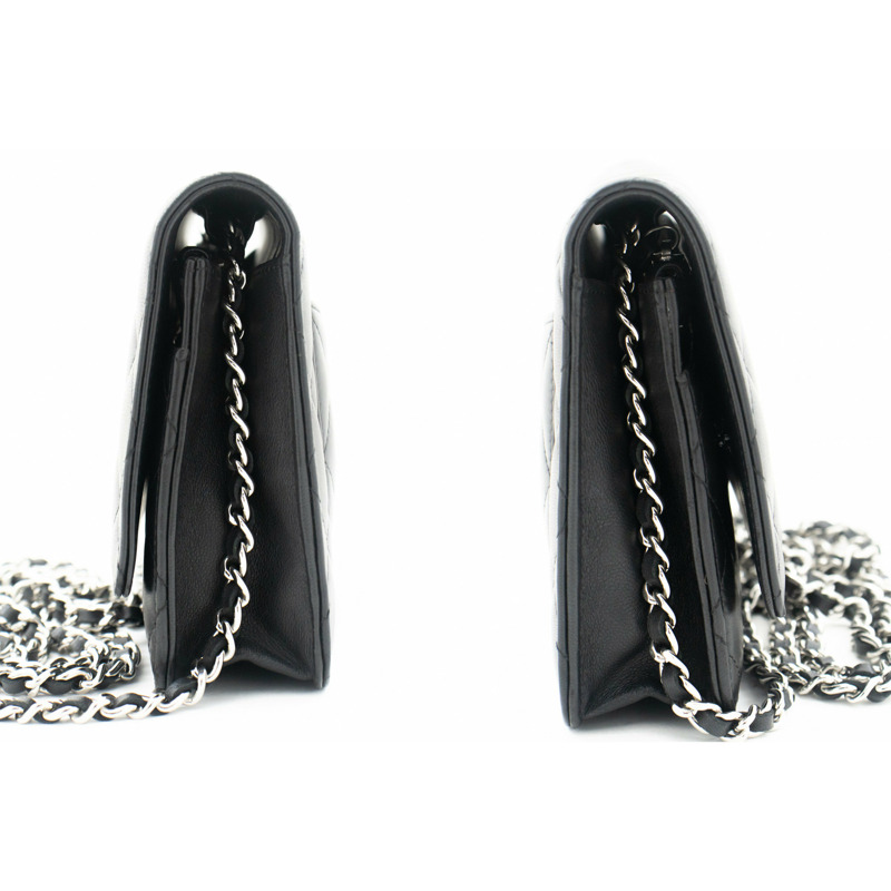 【日本直送】CHANEL 黑色經典鏈條錢包 WOC 小羊皮肩包-4