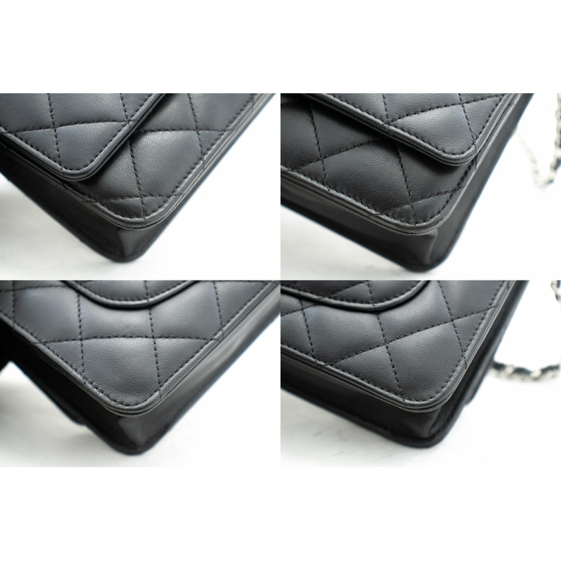 【日本直送】CHANEL 黑色經典鏈條錢包 WOC 小羊皮肩包-5