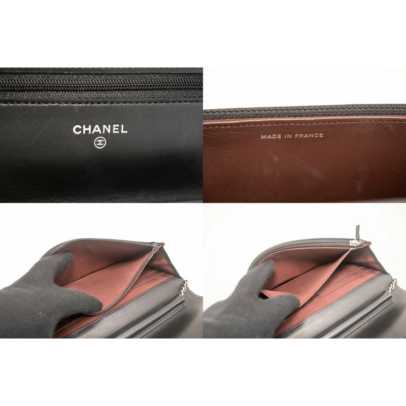 【日本直送】CHANEL 黑色經典鏈條錢包 WOC 小羊皮肩包-7