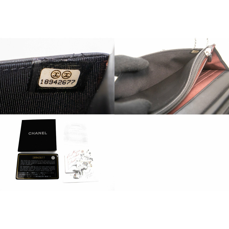 【日本直送】CHANEL 黑色經典鏈條錢包 WOC 小羊皮肩包-8