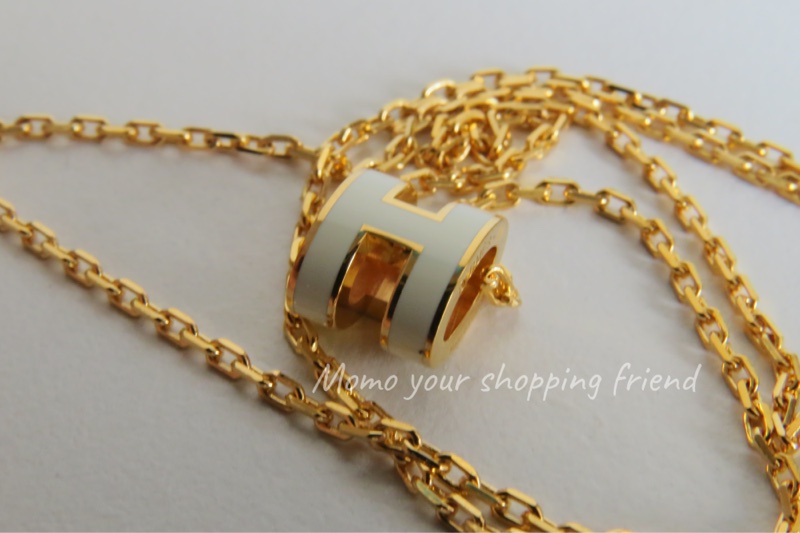 愛馬仕mini pop H 項鍊 白金色 全新全配-2