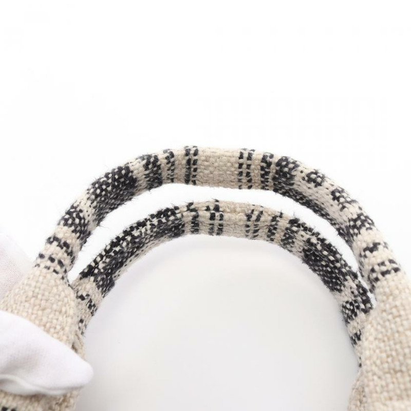 【日本直送】 CELINE Small Cabas Thais 手提包 織物 米白色 黑色 兩用款-4