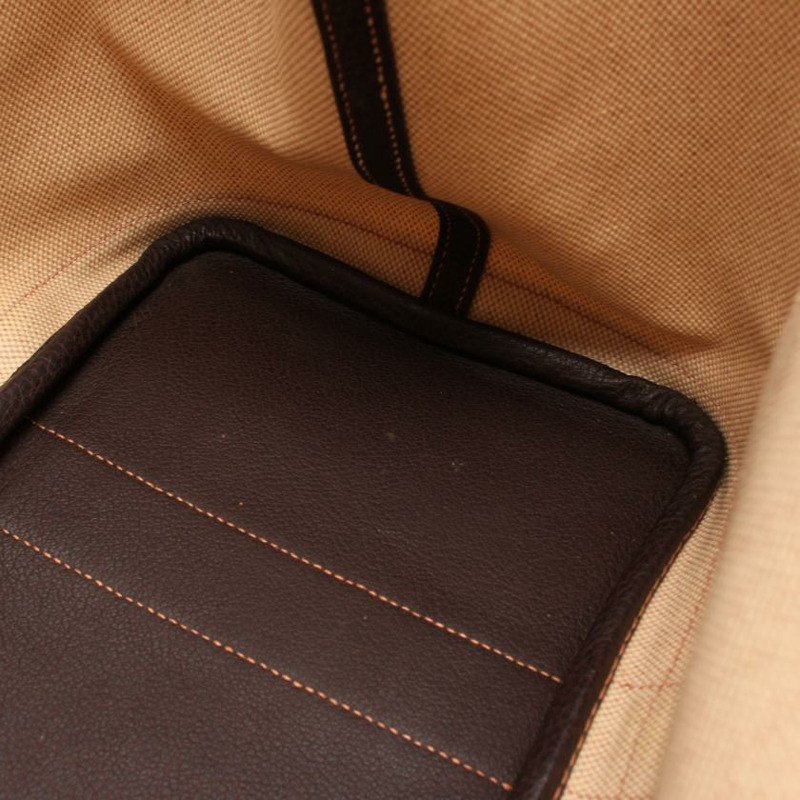 【日本直送】 HERMES Garden Party PM 手提包 托特包 Toile-H愛馬仕帆布 真皮 米色 深棕色 銀色五金 □I刻印-7