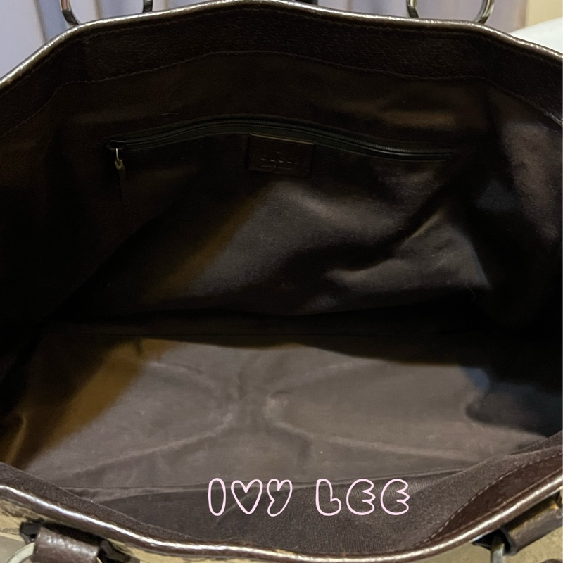GUCCI 復古單肩托特包 GG 帆布皮革 113017 棕色 手提包 二手精品-4