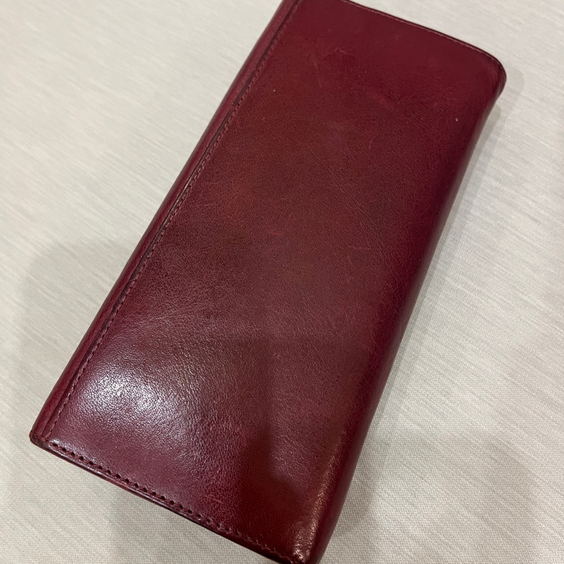 Agnes b 酒紅長夾-1