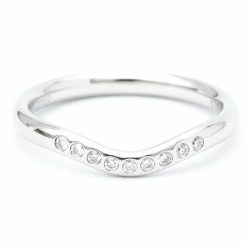 【日本直送】蒂芬妮弧形戒環鑽石戒指 鉑金時尚鑽石戒指-0