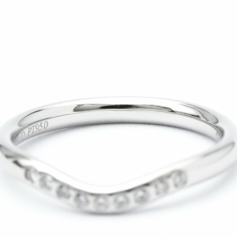 【日本直送】蒂芬妮弧形戒環鑽石戒指 鉑金時尚鑽石戒指-4