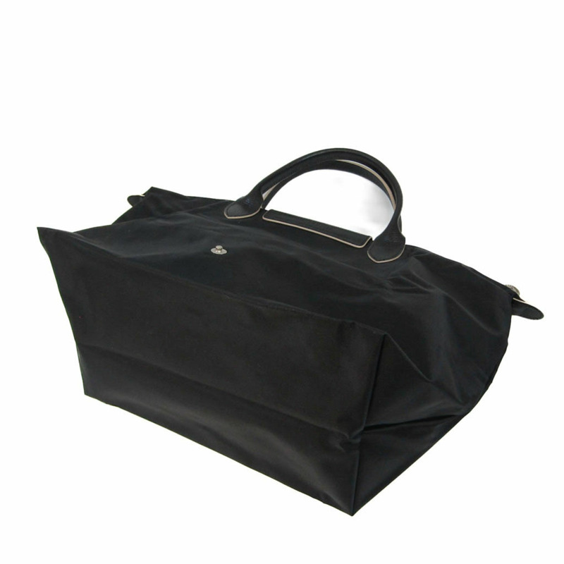 【日本直送】Longchamp Pliage Club Hand M L1623619001 女用尼龍、皮革手提包黑色-1