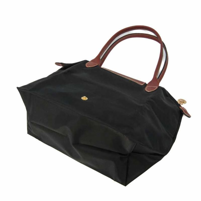 【日本直送】Longchamp Le Pliage 2605089 女式尼龍、皮革手提包 黑色、棕色-1