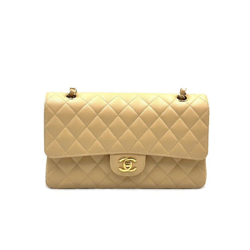 CHANEL 經典口蓋包 CF25 - 奶茶金-5