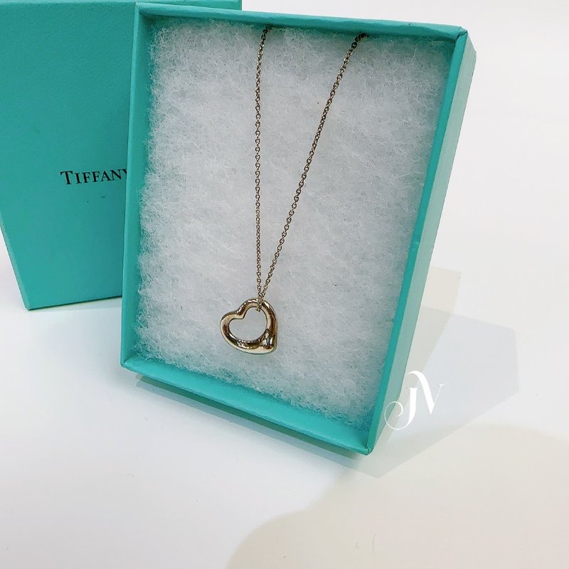Tiffany 925純銀小open heart愛心項鍊-1