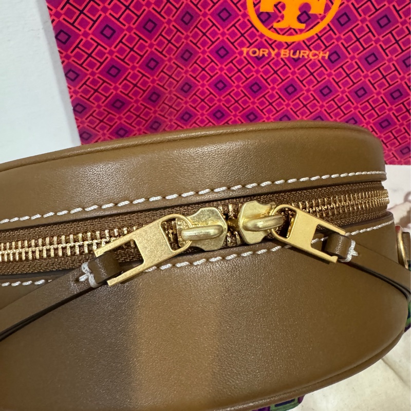 Tory Burch 老花 滿月包 圓餅包 手機可入-3