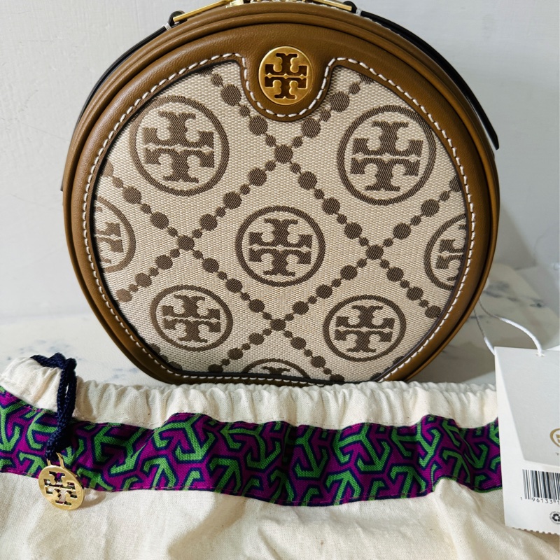 Tory Burch 老花 滿月包 圓餅包 手機可入-6