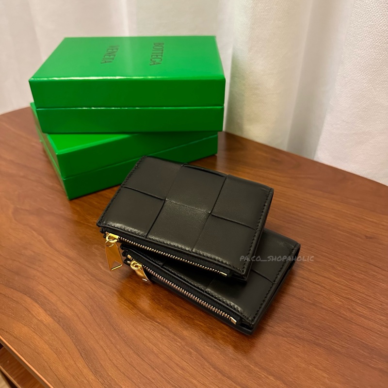 Bottega Veneta  大編織對折短夾 Small Bi-Fold Zip Wallet bv-5