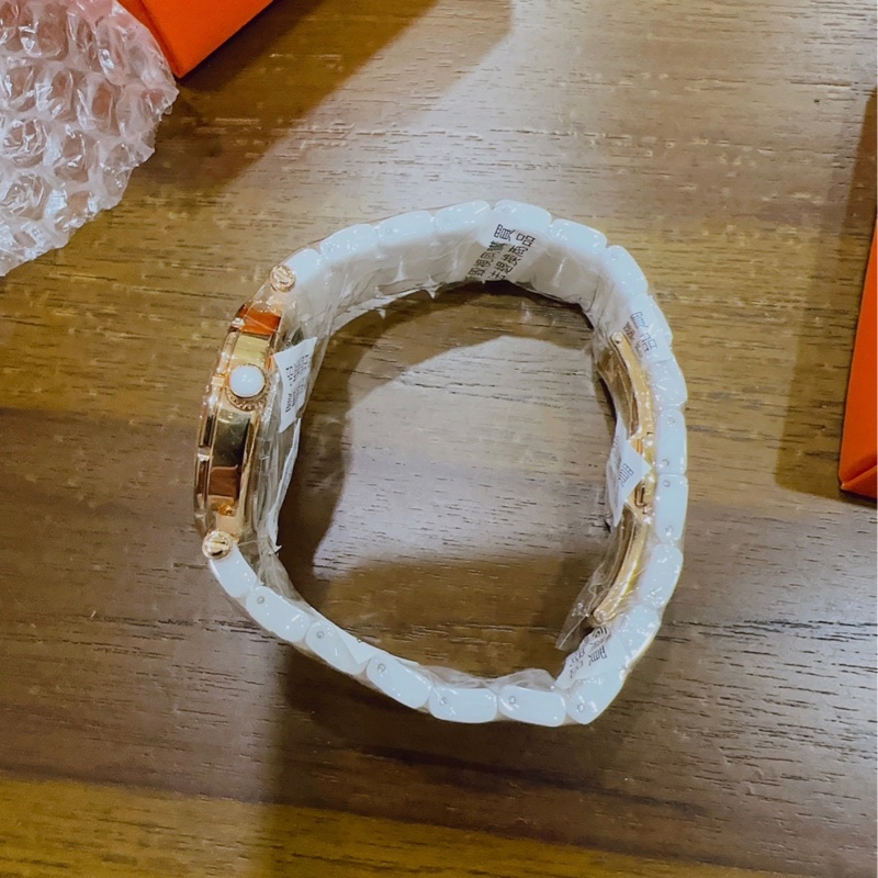 Folli Follie 舞動華爾茲時尚晶鑽腕錶-玫瑰金框白x陶瓷錶帶-4