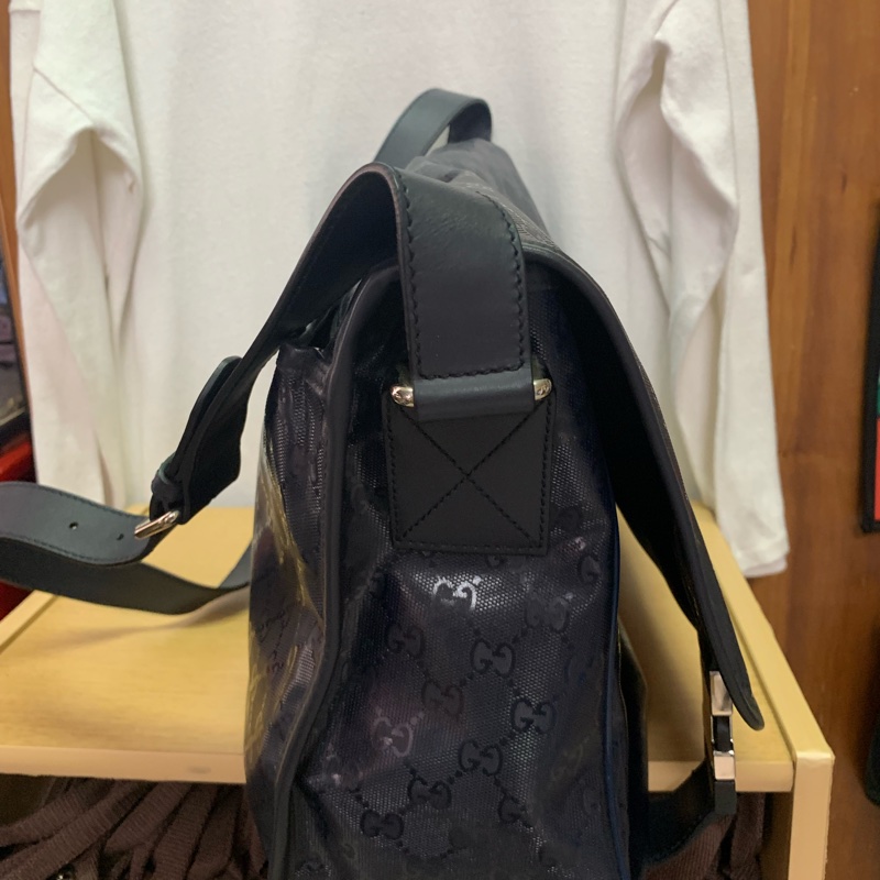 Gucci 斜背包 pvc系列 郵差包 深藍色 防潑水-4