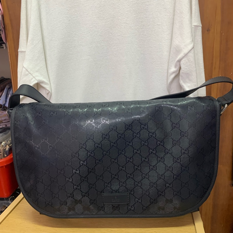 Gucci 斜背包 pvc系列 郵差包 深藍色 防潑水-6