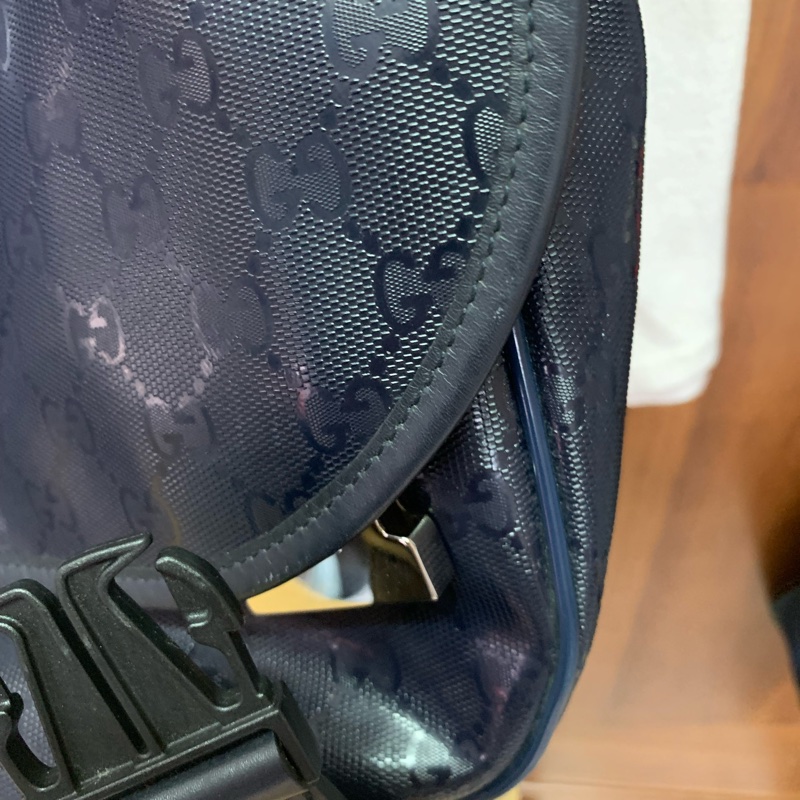 Gucci 斜背包 pvc系列 郵差包 深藍色 防潑水-11