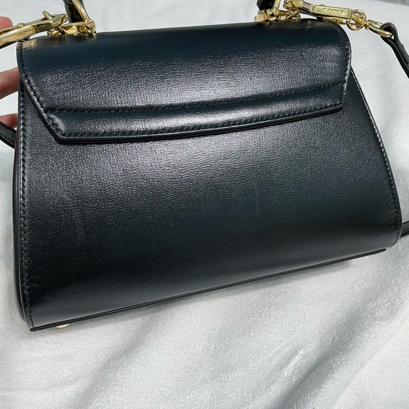 Gucci horsebit1955黑色 手提/肩背/斜背包 馬銜包 梯形包-3