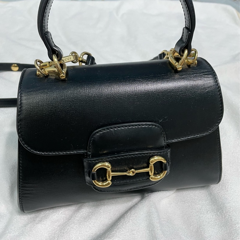 Gucci horsebit1955黑色 手提/肩背/斜背包 馬銜包 梯形包-7