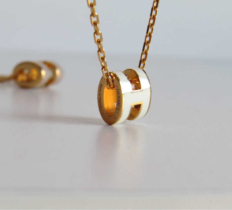 愛馬仕 mini pop h 項鍊 白金色 全新 歐洲購證-1