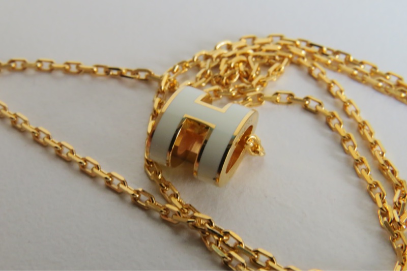 愛馬仕 mini pop h 項鍊 白金色 全新 歐洲購證-5