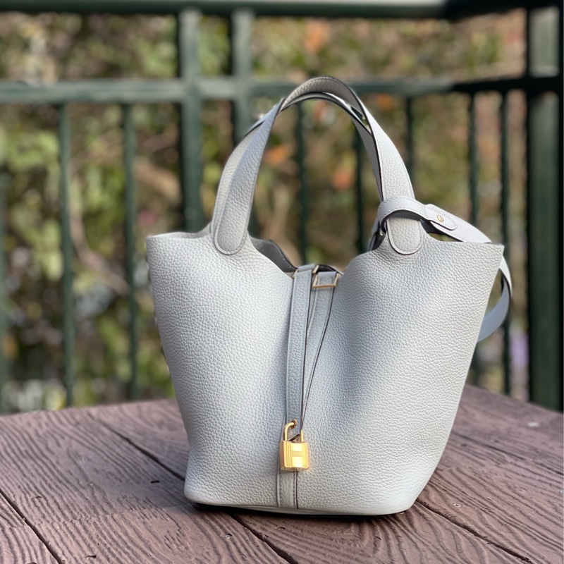 Hermes Picotin22金扣/聖杯藍/贈送全配件-5