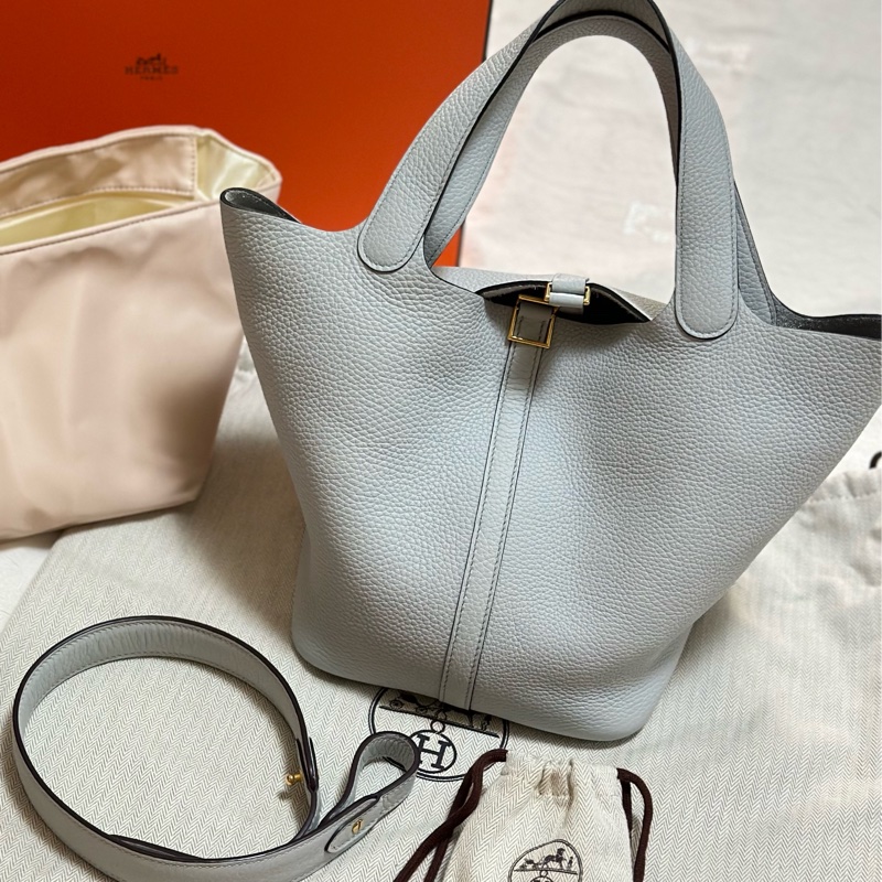 Hermes Picotin22金扣/聖杯藍/贈送全配件-6